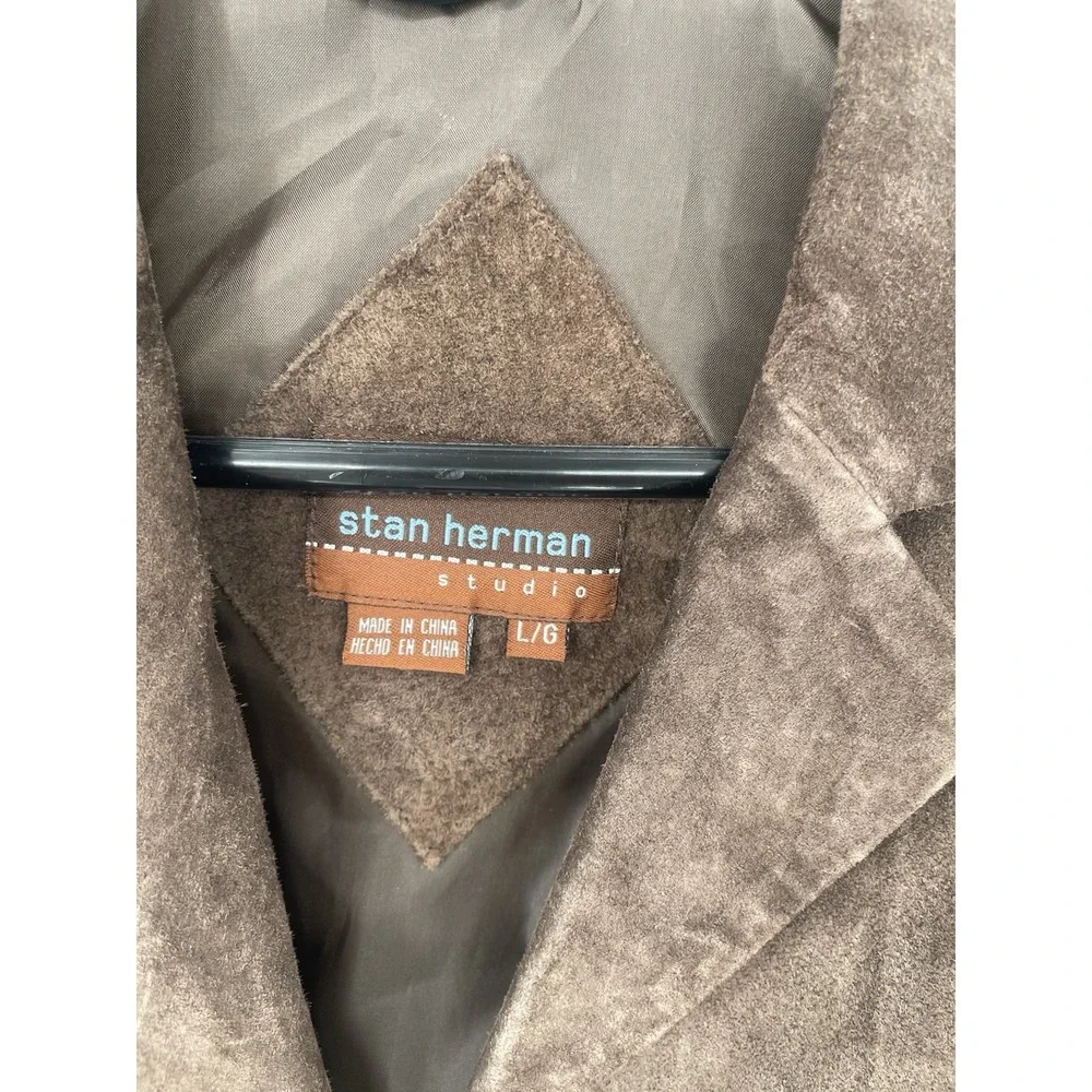 Jacket‎ Stan Herman Studio Brown Suede/100%Leather 100% Polyster Lining Size L